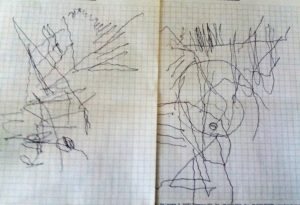 FOTO 1 i primi disegni del maestro dopo l'ischemia